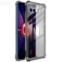 (PANG TECH)สำหรับ Asus ROG Phone 3 ZS661KS IMAK ถุงอากาศกันกระแทกรวมทุกอย่างเคสพร้อมฟิล์มป้องกันหน้าจอ TPU (สีดำใส)