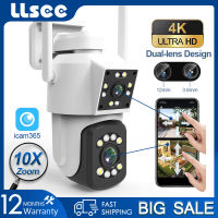 LLSEE icam365 10X ซูม, เลนส์คู่, กล้องวงจรปิดไร้สาย, กล้องรักษาความปลอดภัย, 4K, 8MP, สีเต็มรูปแบบ, IR, กันน้ำ, พูดคุยสองทาง, ตรวจจับการเคลื่อนไหวการติดตามสัญญาณเตือนภัย