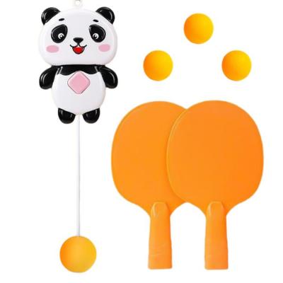 Ping-Pong Trainer Cartoon Panda Adjusatble Table Tennis Exerciser Pingpong Self Training Toys Sparring Device Improve Hand-Eye Coordination excitement