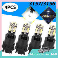 4ชิ้น3157 3156 57-smd ไฟ Led รถยนต์ไฟเบรคหลังถอยหลังหลอดไฟสัญญาณเลี้ยว10W 6000K 360องศา