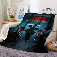 Stranger Things Cartoon Printed Blanket Children Warm Blanket Flannel Soft and Comfortable Home Travel Blanket Birthday Gift