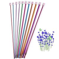 ● 11 Pieces Needle Knitting Crochet Hook Set Mix Sizes Aluminum Tunisian Afghan Scarf Weaving Knit Needles DIY Craft Tools