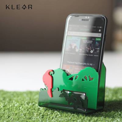 KlearObject Desktop nature parrot phone stand แท่นวางโทรศัพท์มือถือ (วัสดุอะคริลิค)ขาตั้งมือถือ ขาตั้งโทรศัพท์ ที่วางโทรศัพท์มือถือ ที่วางมือถือ วางมือถือ