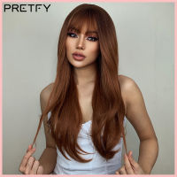 Pretfy วิกผมผมเป็นลอนเซ็กซี่วิกผมยาวมีทนความร้อนได้ตาข่ายสังเคราะห์สำหรับผู้หญิงใช้ในทุกวันปาร์ตี้คอสเพลย์