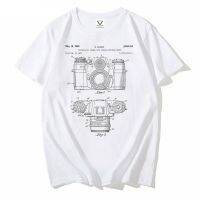 Fashion Vintage MenS Short Sleeve Summer Tees Photography Art Lovers Men Tops Camera Patent Black And White Classic T-Shirt