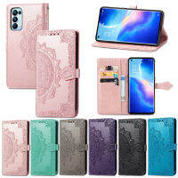 สำหรับ OPPO Reno Z Reno2 Z Reno2 Reno3 Reno3 Pro Reno4 Reno4 Pro Reno4 Reno4 Lite Reno4 Z Reno5 Reno5 F Reno5 A Reno5 Z Reno5 Pro Reno5 Lite เคสกระเป๋าเงินฝาปิดแบบแม่เหล็กหนังกระเป๋าเก็บบัตรโทรศัพท์ที่มีดอกไม้สายคาดที่คล้อง