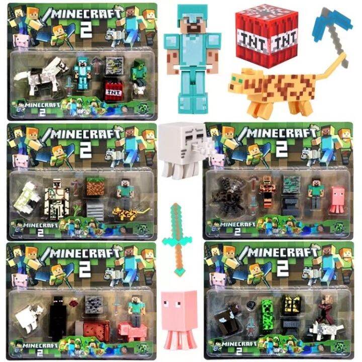Minecraft Steve Alex Diamond Toy Ready Stock Set Mine Craft Birthday