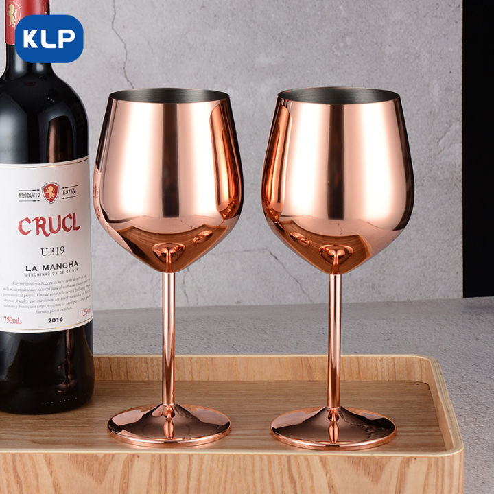 klp-ถ้วยแก้วไวน์แดงแชมเปญถ้วยไวน์ถ้วยไวน์สแตนเลสสตีลแบบสร้างสรรค์ยุโรปถ้วยค็อกเทลภาษาศาสตร์