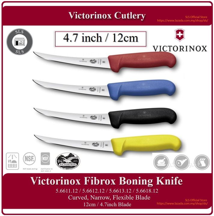 Victorinox 5 Boning Knife, Curved Blade, Flexible, Black Fibrox Handle  5.6613.12