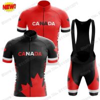 【Hot Sale】embellishembellish2022 InvertCanada Men Cycling Jersey SetBicycle Clothing RoadShirtsBicycle Bib Shorts MTB Ropa Maillot