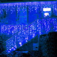 EU ตกแต่งคริสต์มาสสำหรับ Home LED Icicle Curtain String Light Garland Outdoor Party Street The House Decor 5M Droop 0.6-0.8M