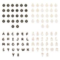 Golden Plated Alloy Enamel Charms Enamelled Sequins Flat Round with Alphabet Letter A-Z Mixed Color 26pcs/set 4sets/box