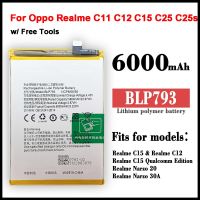 แบตเตอรี่ แท้ Original เปลี่ยน BLP793แบตเตอรี่สำหรับ Oppo Realme C11 C12 C15 C25 C25s Narzo 20 / Narzo 30A โทรศัพท์มือถือ6000MAh แบตเตอรี่