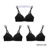 Sabina ซาบีน่า เสื้อชั้นใน INVISIBLE WIRE (Set 3 ชิ้น) (ไร้โครง) SEAMLESS FIT รุ่น Pretty Perfect รหัส SBXU8310BK สีดำ ag