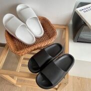 Dép quai ngang đế bánh mì kiểu dáng basic 2 màu đen trắng nam nữ hàng loại
