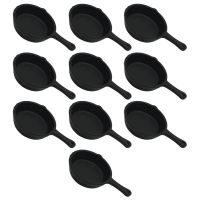 10 Pcs Frying Pan Miniature Kitchen Pretend Play Toys Kids Pots Pans Playset Educational Role Cast Iron Skillet Cookware toy