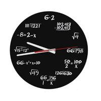 Math Wall Clock , Math Formulas Clock Quiz Clock in Black and White Unique Math Equation Clock for Home, Office