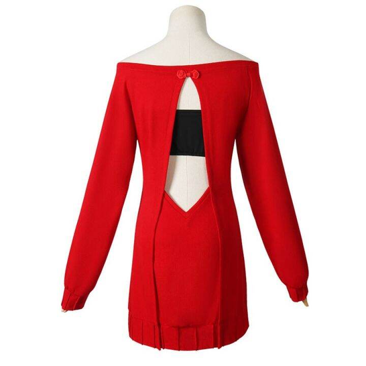 anime-spy-x-family-cosplay-yor-forger-cosplay-costume-women-casual-red-sweater-sexy-dress-suit-yor-braid-wig-halloween-costumes