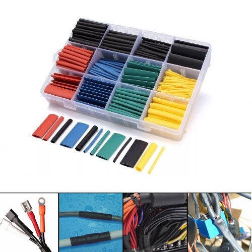 530pcs Heat Shrink Shrinkable Wire Wrap Assortment Sleeves Tubing Cable
