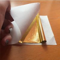 ○❦ 100PCS Leaf Gold Foil Sheets For Cake Decoration Facial cover Arts Crafts Paper Home Imitation Gold Foil Gilding