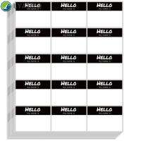 LYABPQ สติกเกอร์ Hello Papan Nama สีดำป้ายกระดาษบัตรประจำตัวป้ายชื่อส่งเมลโรงเรียน