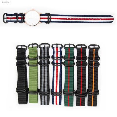 ▦♘☏ Sport Casual Wristband 18MM 20MM 22MM 24MM Watch Replacement Strap for NATO ZULU Wristwatch with Black Ring Buckle