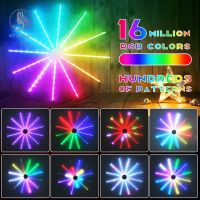 RGB LED Firework Lights Dream Meteor Lamp DIY Wall Backlight Smart Controller for Wedding Home Party Outdoor Holiday Decor