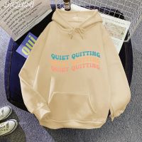 Quiet Quitting Kawaii Clothing Men Hoodie Winter Cute Pink Tops Cartoon Print Unisex Warm Oversized Long Sleeve Women Sweatshirt Size Xxs-4Xl