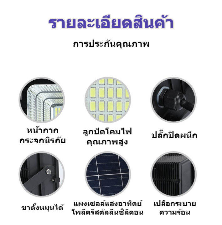 ฟโซล่าเซลล์-ไฟภายนอกอาคาร-1000w-ไฟโซล่าเซล-ไฟ-led-ไฟโซล่าเซลล์-solar-light-สีขาว-ไฟสปอตไลท์-ไฟ-กันน้ำ-ip67