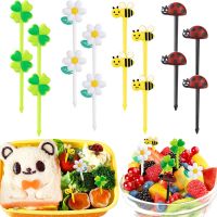 24Pcs Kids Fruit Stick Pick Up Animal Food Forks Cake Dessert Toothpicks Mini Creative Children Lunch Box Decor Bento Accessorie