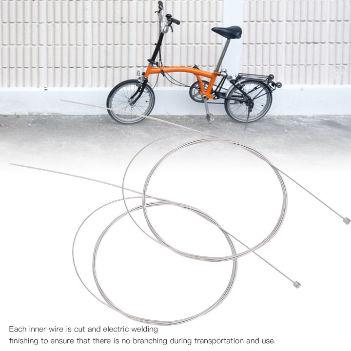สายเปลี่ยนเกียร์จักรยานสแตนเลสลวดด้านในเบรค2ชิ้นสำหรับจักรยานแบบพับได้