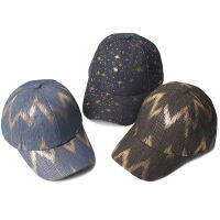 ผู้หญิงผู้ชายใหม่ Golden Waves Denim เบสบอลหมวก Snapback หมวกล้างหมวกคาวบอยกระดูก Golden ดาว Hip Hop กางเกงยีนส์หมวก Gorras