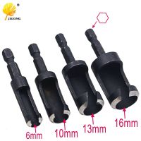 【DT】hot！ 4pcs Carbon Woodworker Hole Wood Plug Cutter Cutting Bit Shank 6mm 10mm 13mm 16mm