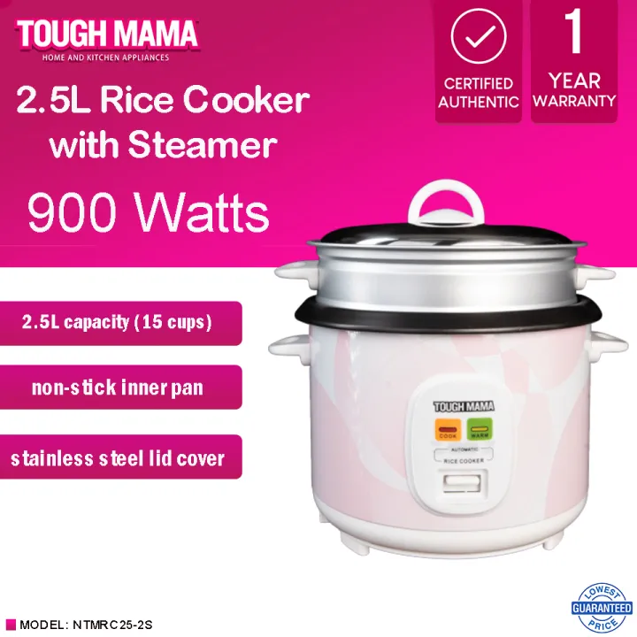 Tough Mama 2.5L Rice Cooker with Steamer NTMRC252S Lazada PH