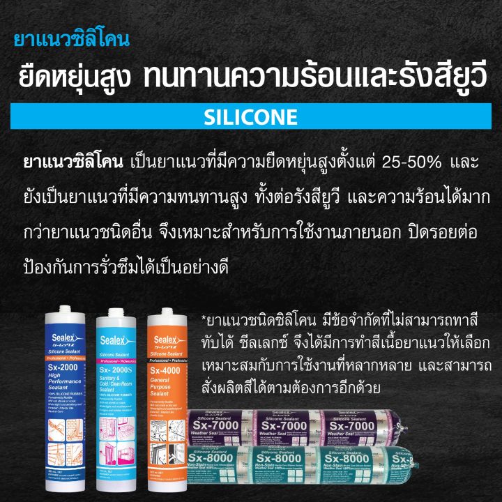 ยาแนว-ซิลิโคนชนิดกรด-sx-4000-sealex