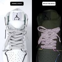 1Pair 3M Flat Reflective Shoelaces for Sneakers Glow at Night Be Applicable AF1/AJ Sport Running Luminous Shoe laces Shoestrings