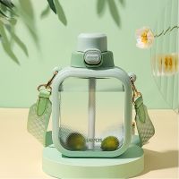 Creative Girl Bottle Cup Kawaii Mini Bag Shape Water Bottle for school Cute Waterbottle Square Flat bottles with Straw Strap