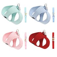 【LZ】 Puppy Cat Pet Dog Harness Simulation Deerskin Velvet Dog Harness Strap Soft Walk Padded Vest Collar For Small Medium Dog Pets