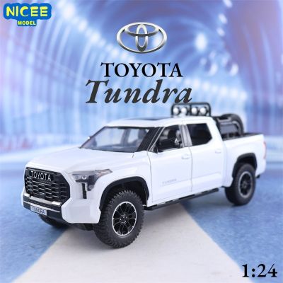 1:24 Toyota Tundra Pickup Off-road vehicle Diecast Metal Alloy Model car Sound Light Pull Back Collection Kids Toy Gifts A591