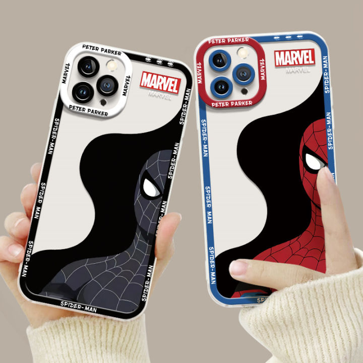 เคสสำหรับ-samsung-s23-s22-s21มากบวก-s21-fe-s20-j4-j6-plus-เคสซิลิโคนใสนุ่มรูปตานางฟ้าสไปเดอร์แมนขอบตรงโปร่งใส-tpu-กันกระแทกป้องกันทุกรูปแบบน่ารัก