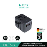 AUKEY PA-TA07 35W หัวแปลงปลั๊กไฟ 35W Universal Travel Adapter มาพร้อม ช่อง USB-C และ USB-A รุ่น PA-TA07