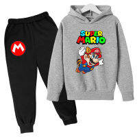 Boy Autumn Clothing Sets Cute Cartoon Marioing Print Hoodies Young Children Warm Spring Clothing School Uniform For Children