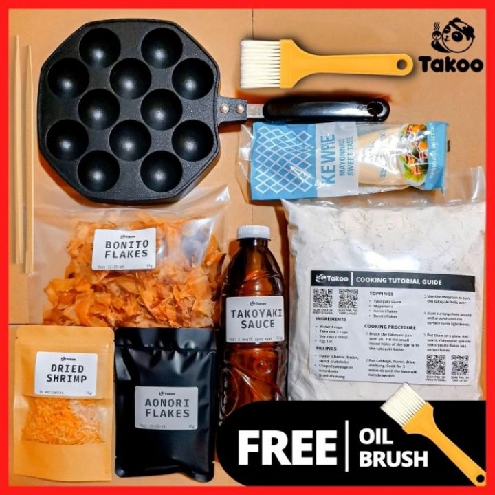 Takoyaki Trial Set with Takoyaki pan complete ingredients (free oil