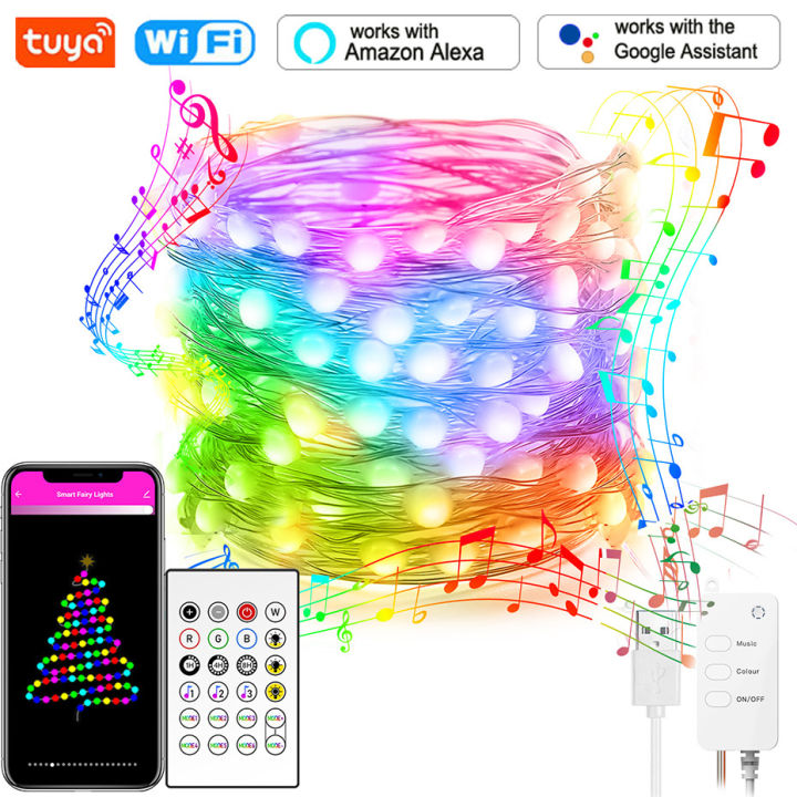 tuya-smart-wifi-led-fairy-string-lights-dreamcolor-10m-66led-rgb-rgbic-usb-strip-light-ทำงาน-alexa-music-sync-ไฟคริสต์มาส