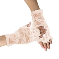 ℗○ X7YC Short Opera Party 20s Lace Fingerless Gloves Sunblock Floral Bridal Gloves for Wedding Engagement Evening Party