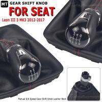 5/6 Speed Gear Stick Shift Knob With PU Leather Boot For Seat Leon III 3 MK3 5F 2012 2013 2014 2015 2016 2017 Car Styling