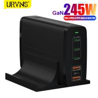 เครื่องชาร์จ USB C URVNS 245W 5พอร์ตสถานีชาร์จแบบรวดเร็ว140W PD3.1 /Pps/ QC4 +/QC3.0อะแดปเตอร์สำหรับ Macbook Iphone Galaxy