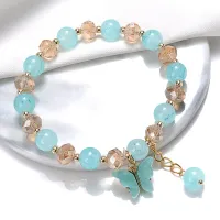 2022 Newest Butterfly Charm Stretch Bracelets Bohemian Colorful Crystal Beaded Bracelet Handmade Elastic Rope Women Jewelry