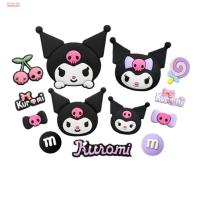 PENGA 5pcs อุปกรณ์เครื่องประดับอัญมณี เครื่องประดับ DIY Kuromi แพทช์พวงกุญแจ แพทช์ตุ๊กตา3D น่ารักน่ารักๆ กิ๊บติดผม DIY อุปกรณ์เสริมรองเท้า