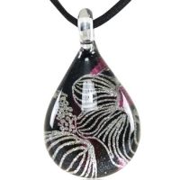 Hand Made Teardrop Pendant Necklace    Coral design